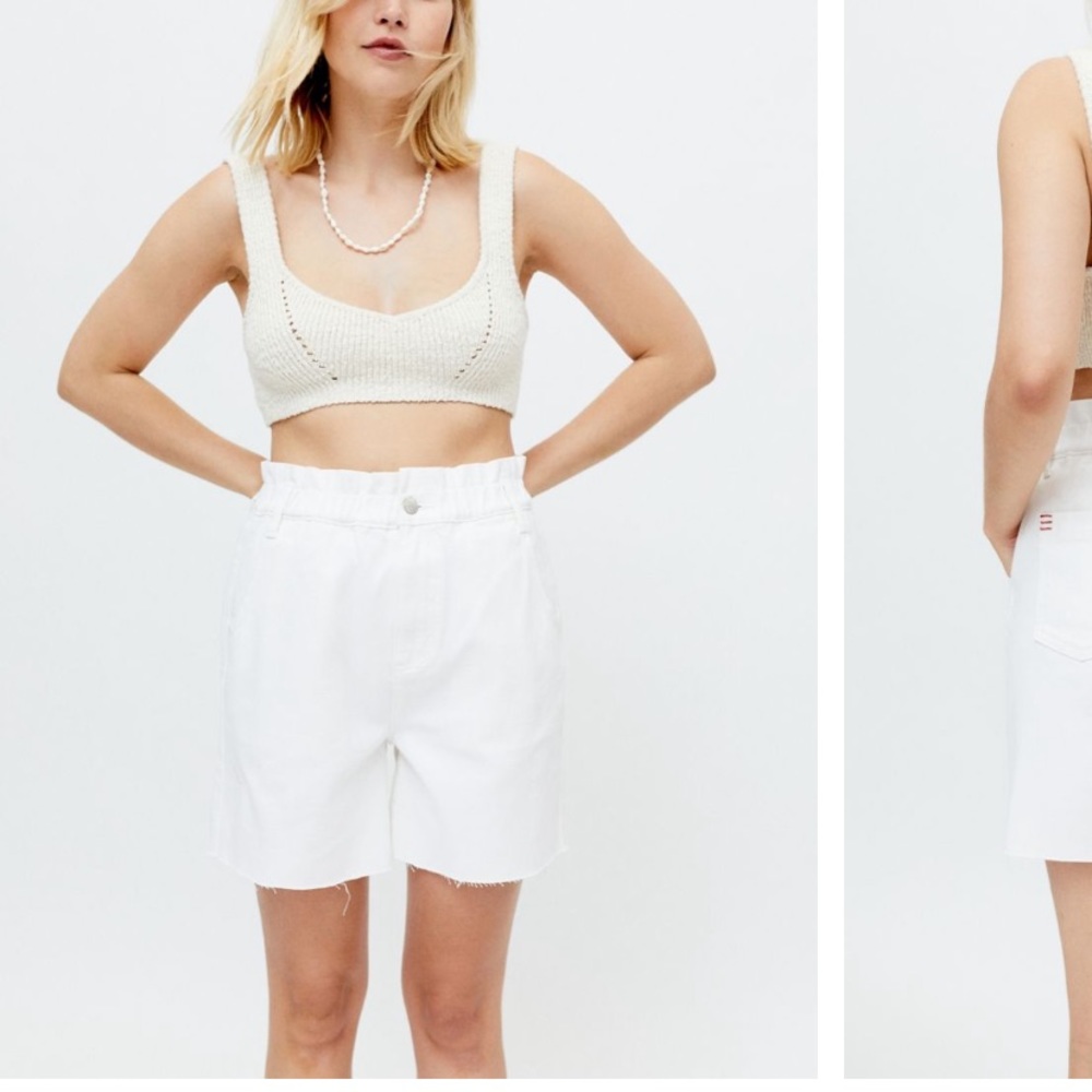 BDG paperbag Bermuda short-white denim